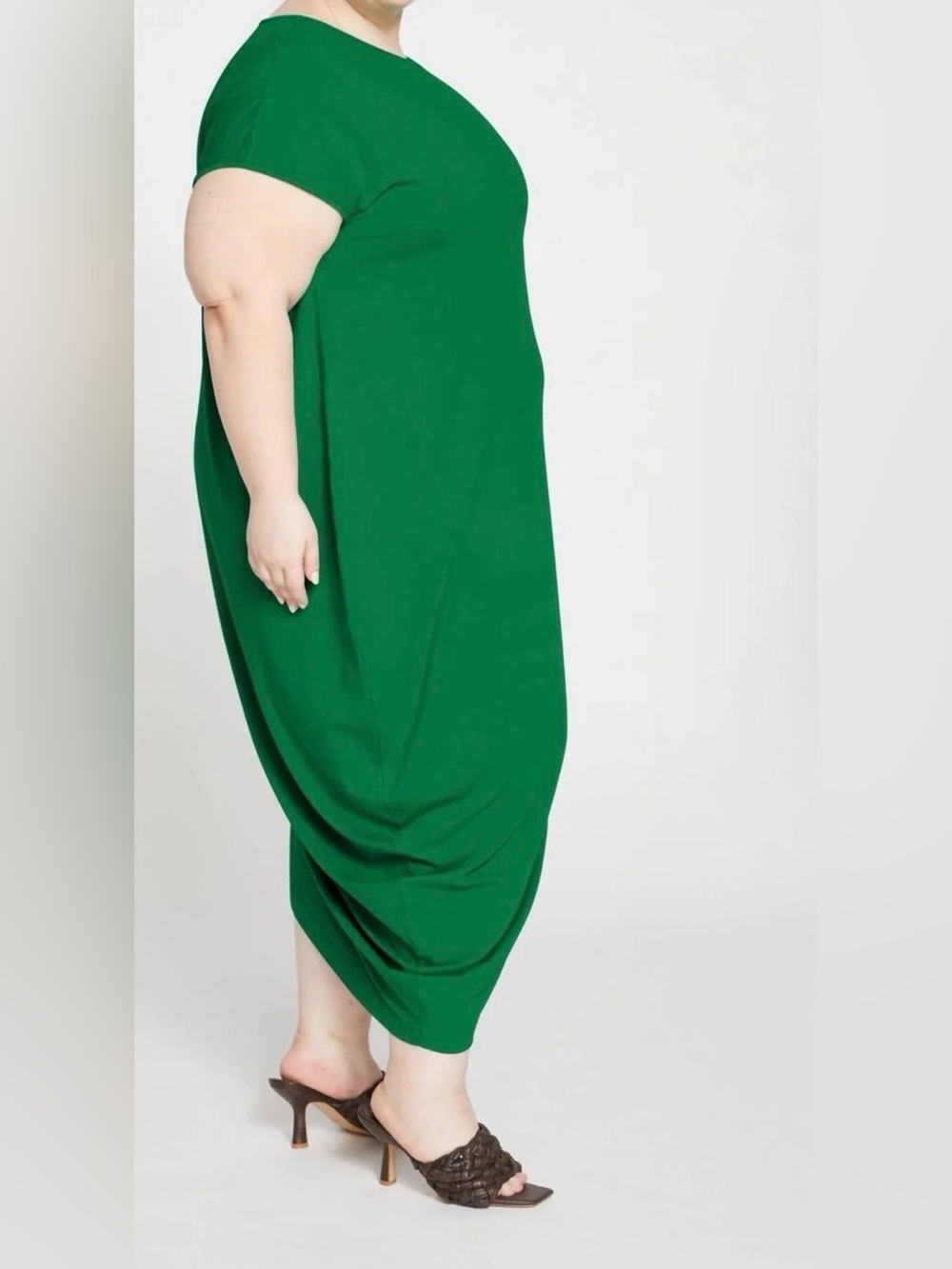 Universal Standard Green Cap-Sleeve Geneva Midi Dress M